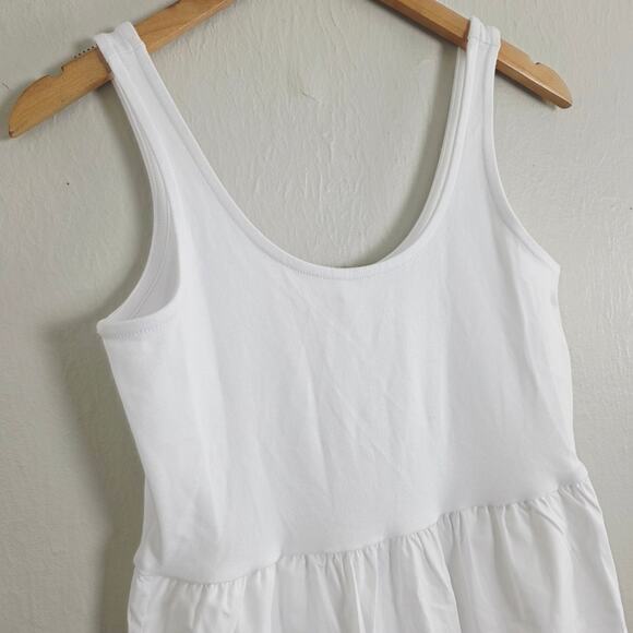 J. Crew Tiered Knit Mixy Midi Dress in White - NWT Cotton Pockets Medium Petite - Picture 7 of 13
